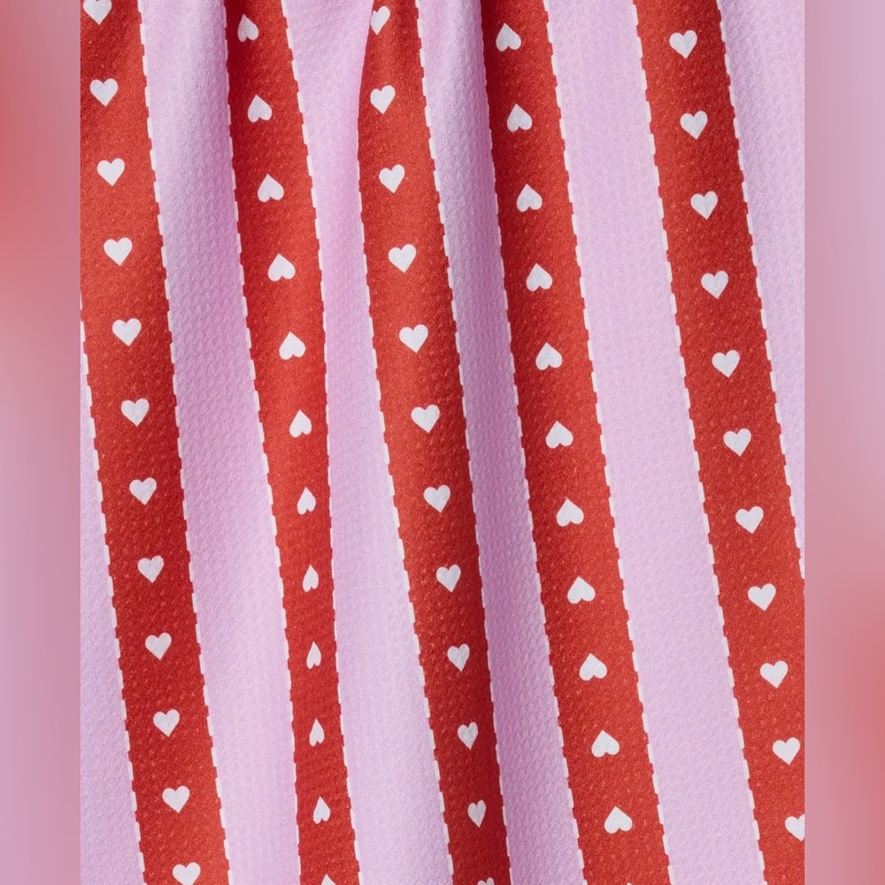 Geometry Kitchen Tea Towel Ribbon Hearts - Picture 2 of 2